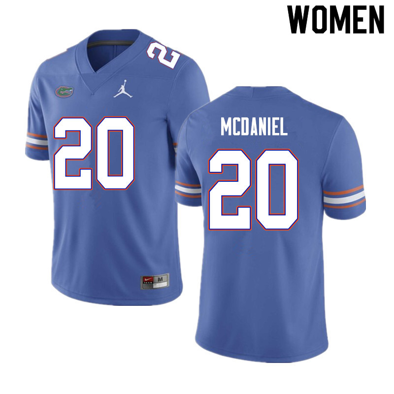 Women #20 Mordecai McDaniel Florida Gators College Football Jerseys Sale-Blue - Click Image to Close